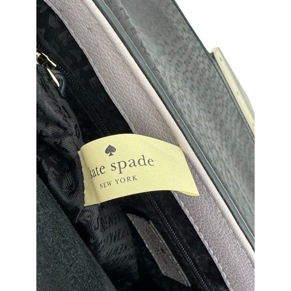 Kate Spade Carmel Court Small Kaela Lavender/Black Leather & Suede Crossbody Bag - Picture 12 of 15